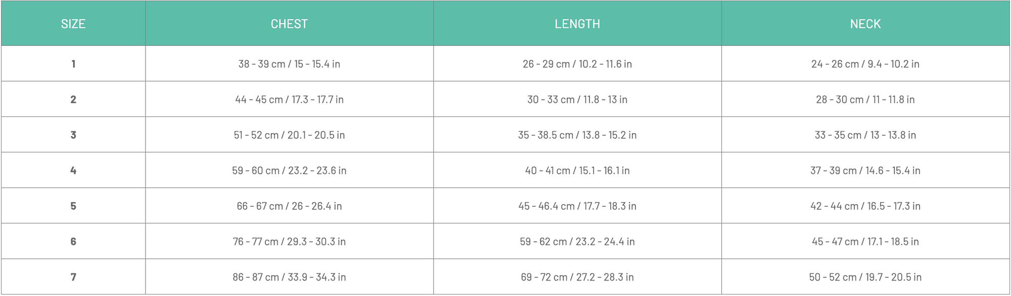 Size Chart