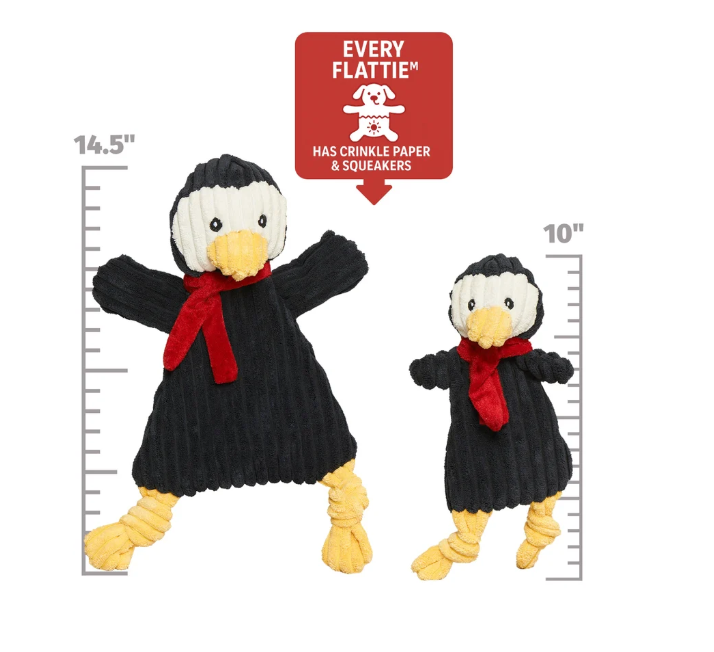 HuggleHounds - Charlie Penguin Flattie Plush Toy