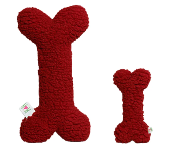 HuggleHounds - Jolly Red Fleece Bone Plush Toy