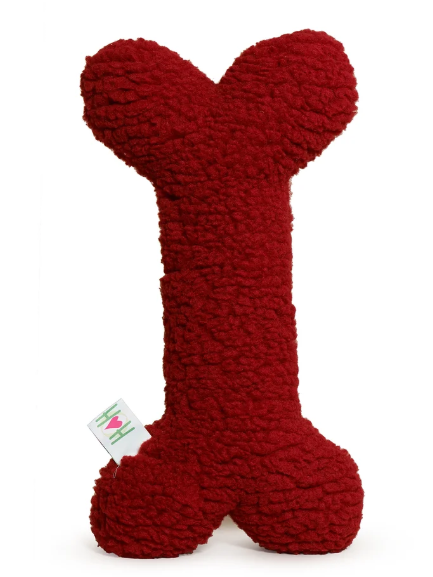 HuggleHounds - Jolly Red Fleece Bone Plush Toy