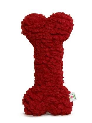 HuggleHounds - Jolly Red Fleece Bone Plush Toy