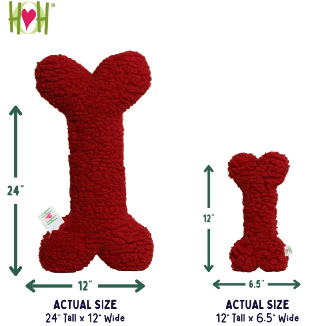 HuggleHounds - Jolly Red Fleece Bone Plush Toy