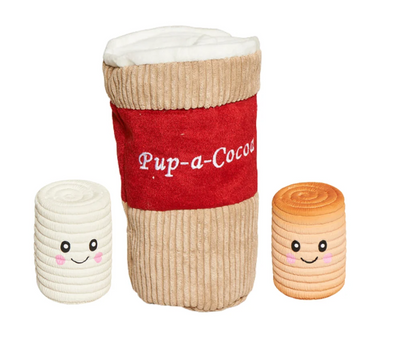HuggleHounds - Pup-a-Cocoa Snuffle Enrichment Ruff-Tex Plush Toy