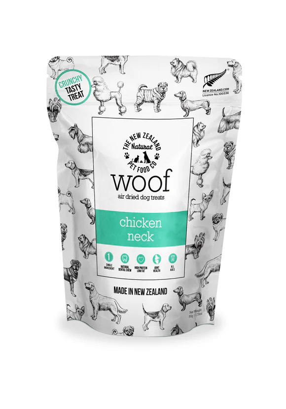 NZ Natural Pet Food Co - WOOF Air Dried Treats - Chicken Neck