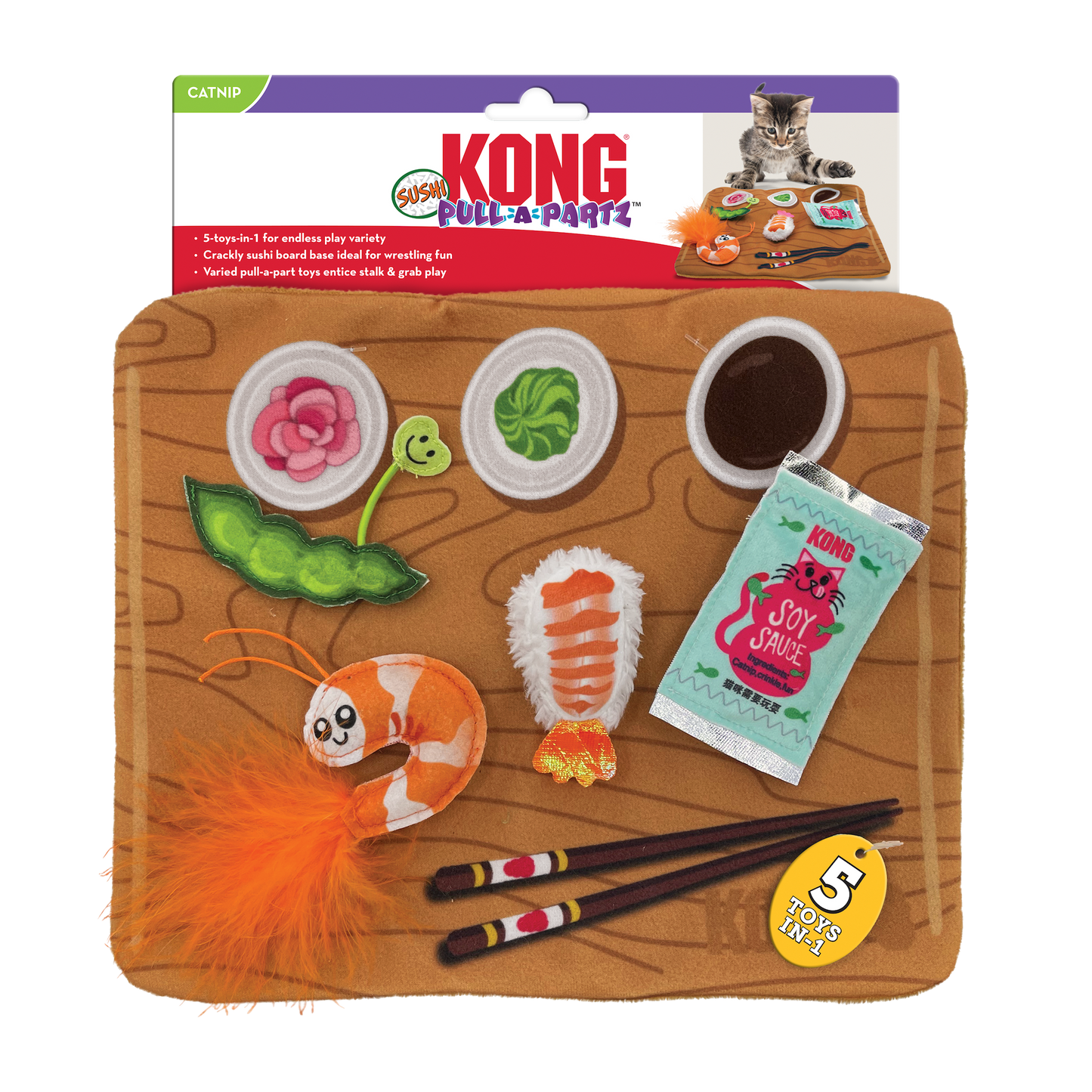 Kong - Cat Toys - Pull-a-Partz - Sushi