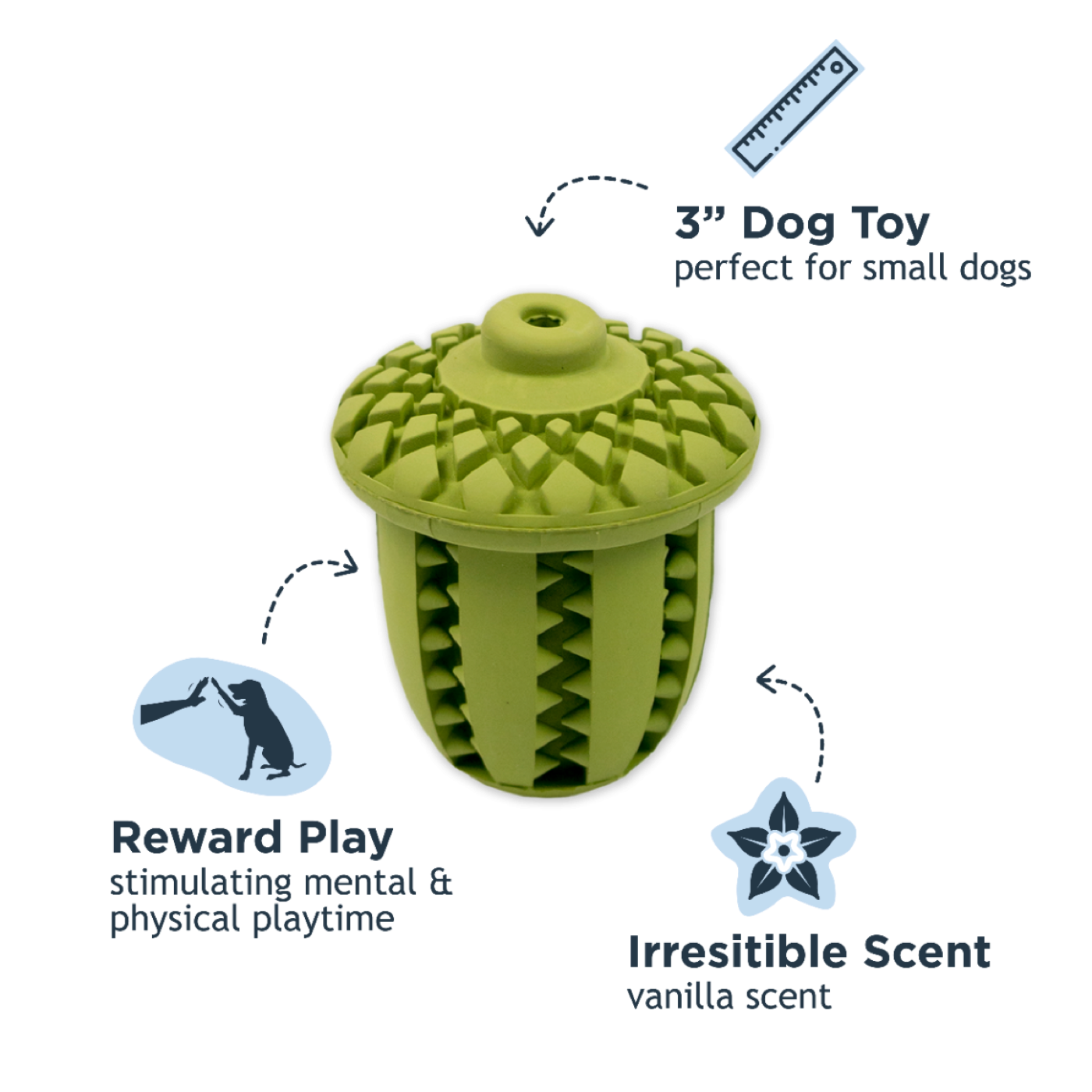 Tall Tails - Natural Rubber Acorn Toy 3"