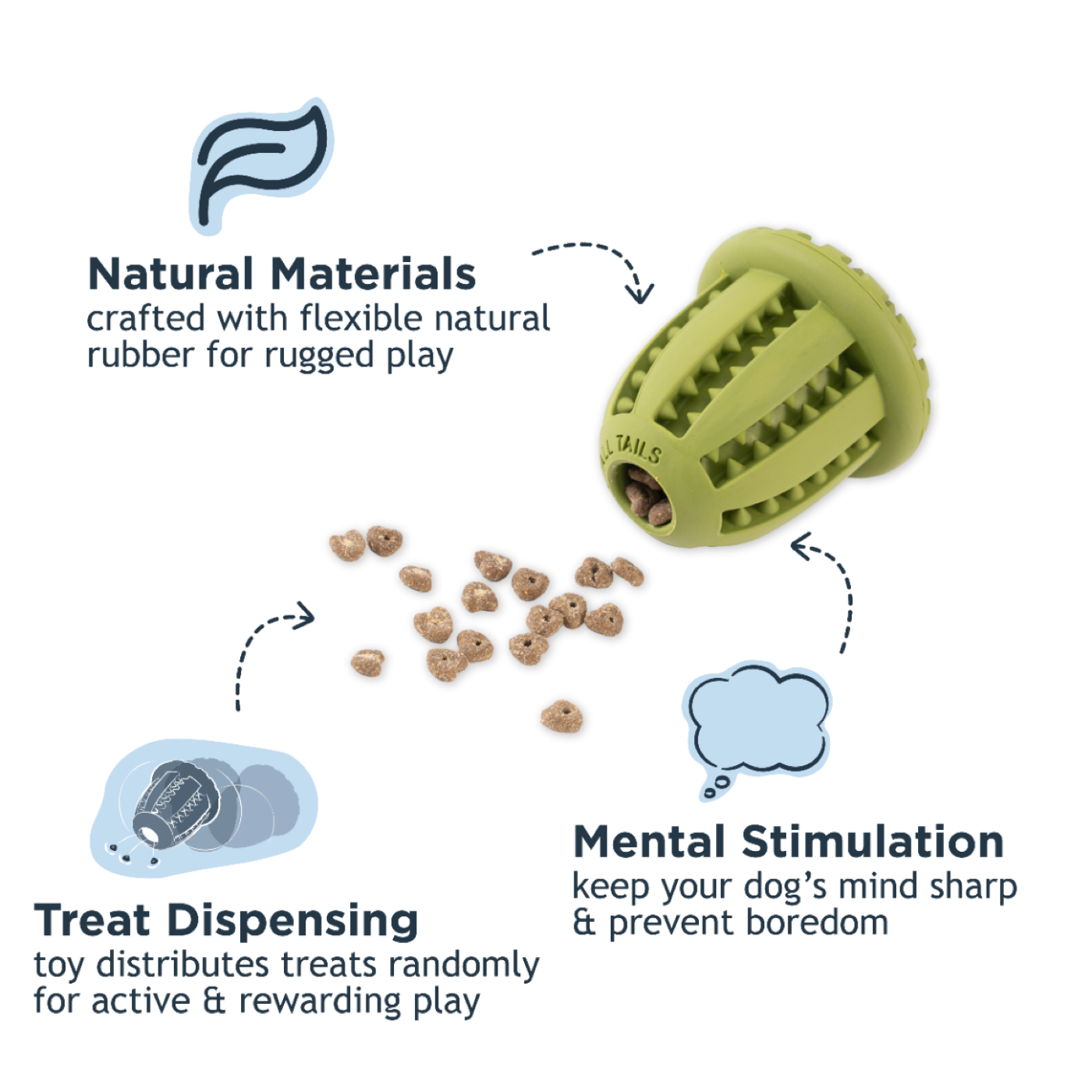 Tall Tails - Natural Rubber Acorn Toy 3"