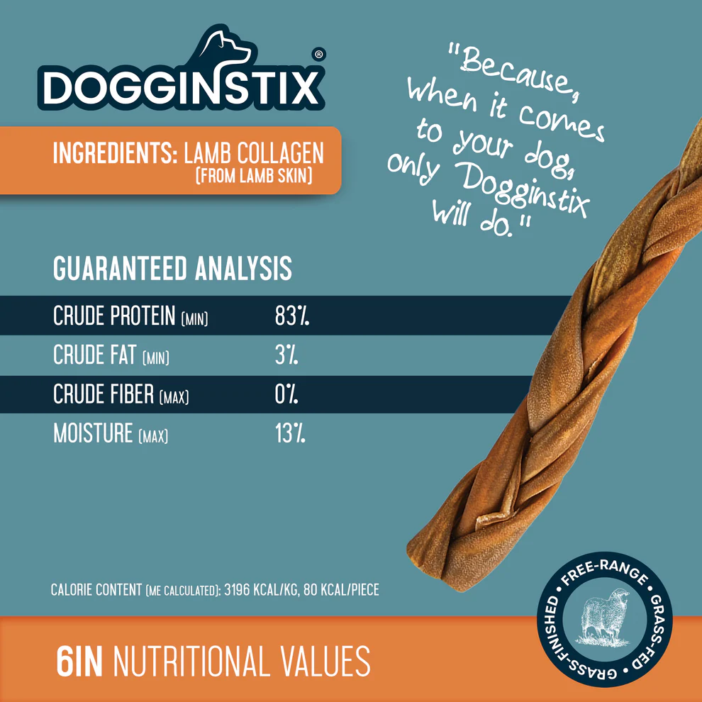 Dogginstix - Braided Lamb Collagen Stick