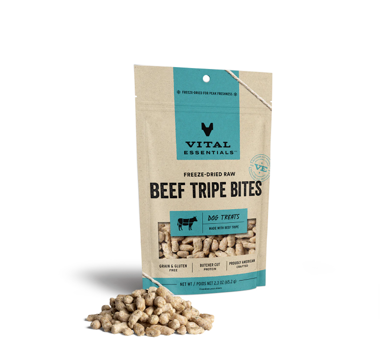 Vital Essentials - Freeze-Dried Dog Treats - Beef Tripe Bites