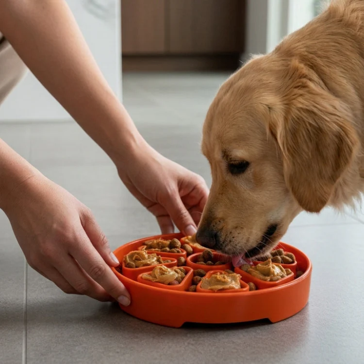 SodaPup - Citrus Softie eTray Shallow Slow Feeder Dog Bowl