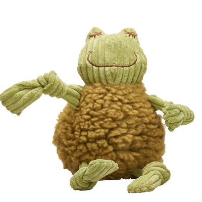 HuggleHounds - Fiona Frog HuggleFleece FlufferKnottie Plush Dog Toy