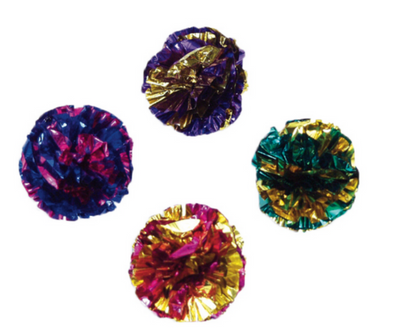 Coastal - Rascals Cat 1.5" Krinkle Balls 4 Pack - AARCS DONATION ONLY