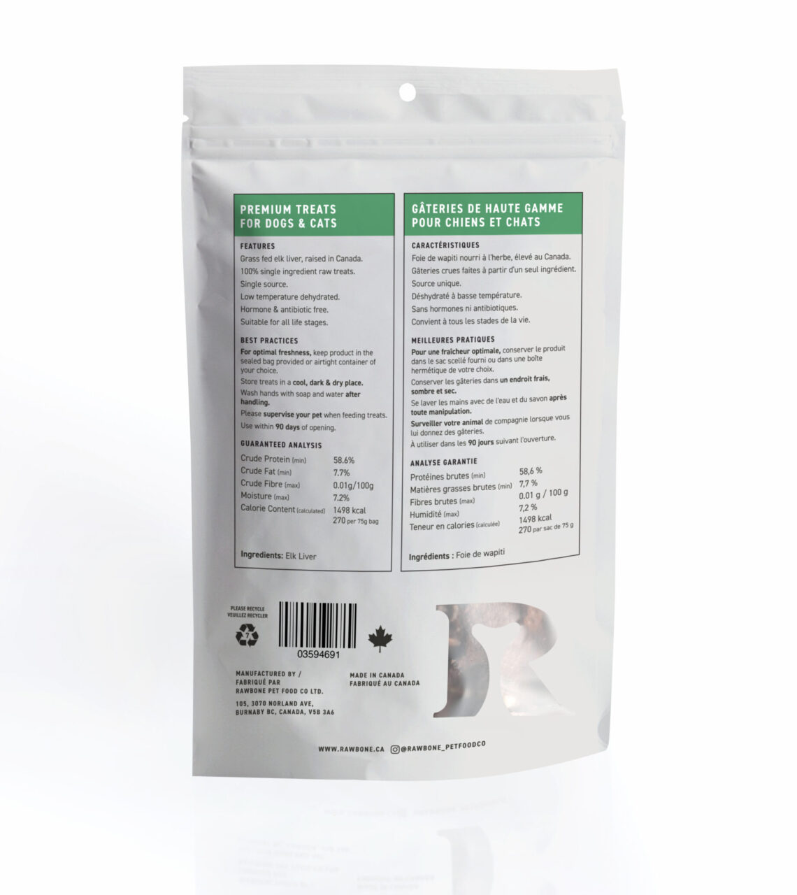 Rawbone Pet Food Co. - Elk Liver Krisps