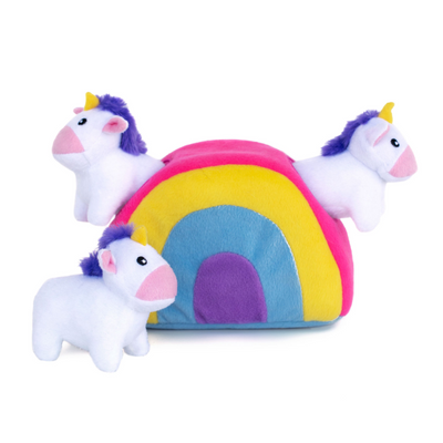 Zippy Paws - Unicorns in Rainbow Burrow Toy