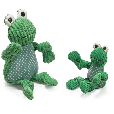HuggleHounds - Fergie Frog Knottie Plush Dog Toy