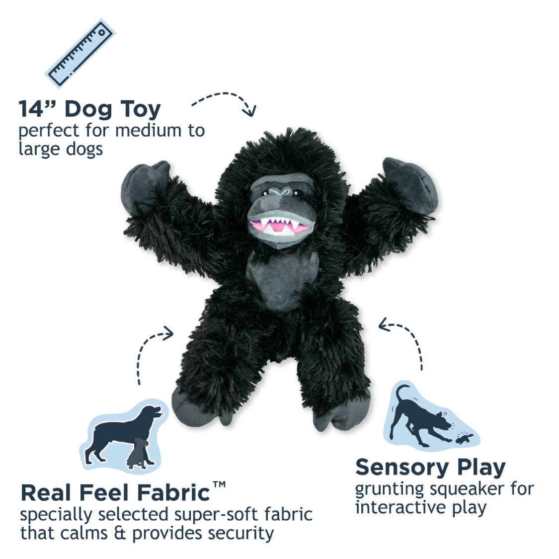 Tall Tails - Gorilla Rope Body Dog Toy