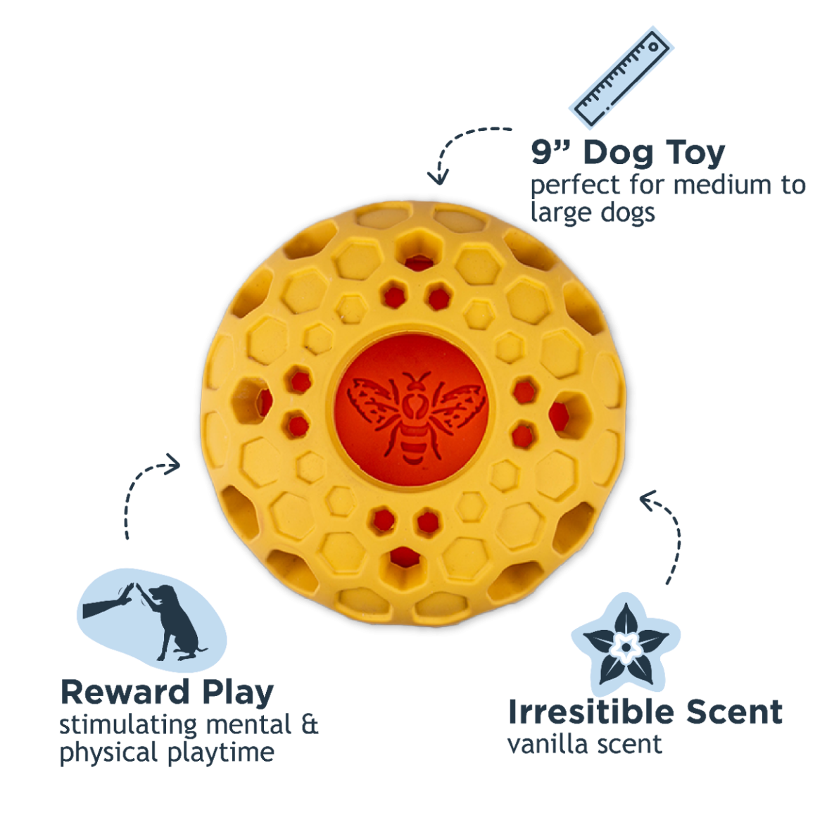 Tall Tails - Natural Rubber Bee Hive Reward Dog Toy