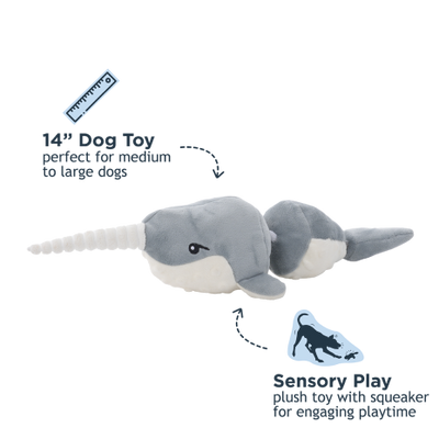 Tall Tails - Narwal Jointed Shake Play Dog Toy