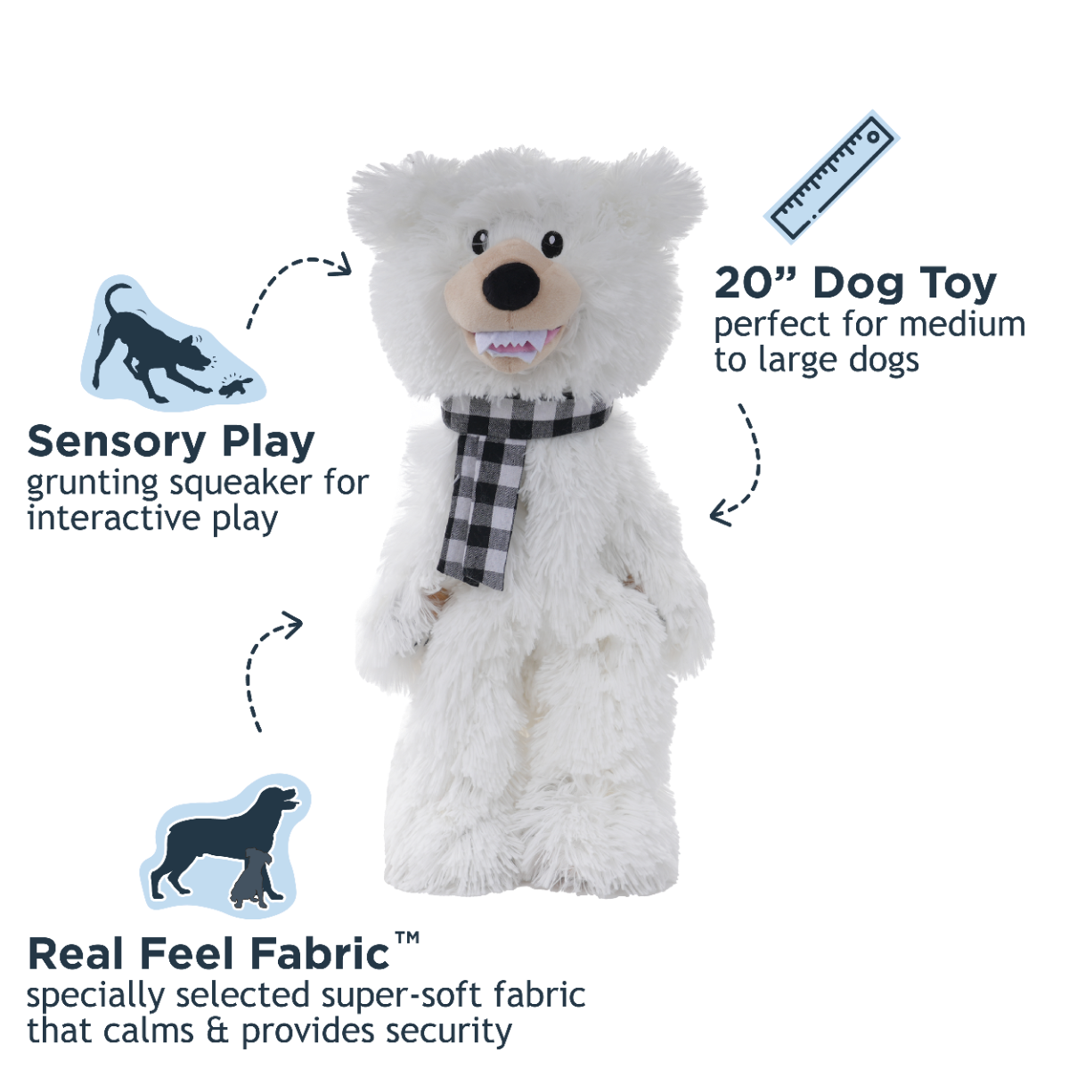 Tall Tails - Polar Bear Squeaker Dog Toy