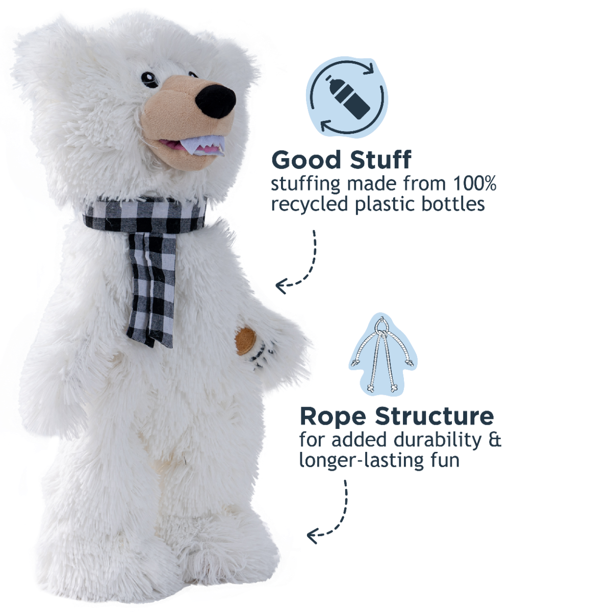 Tall Tails - Polar Bear Squeaker Dog Toy