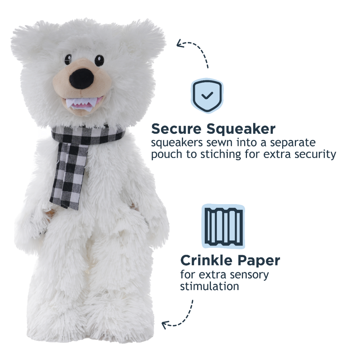 Tall Tails - Polar Bear Squeaker Dog Toy