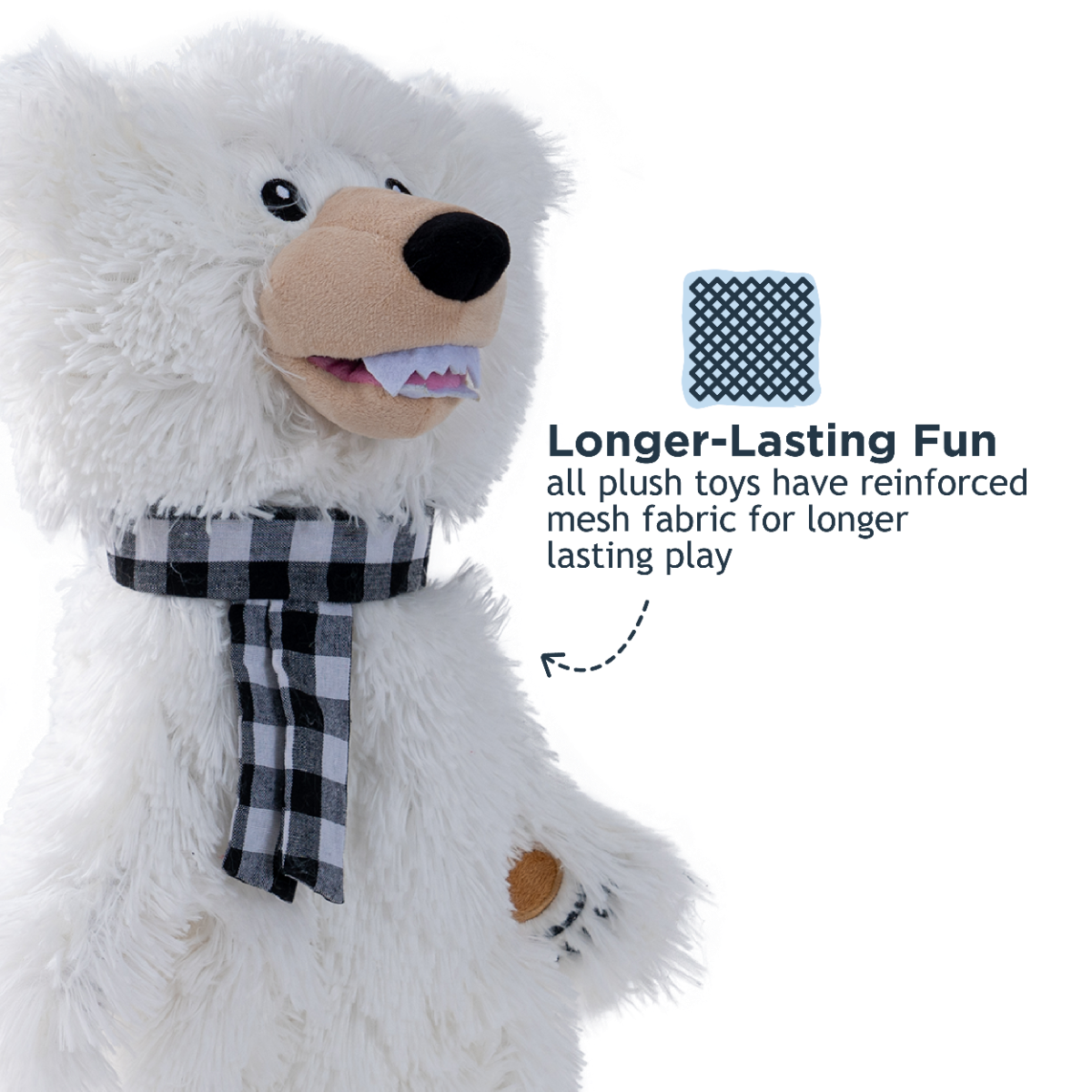 Tall Tails - Polar Bear Squeaker Dog Toy