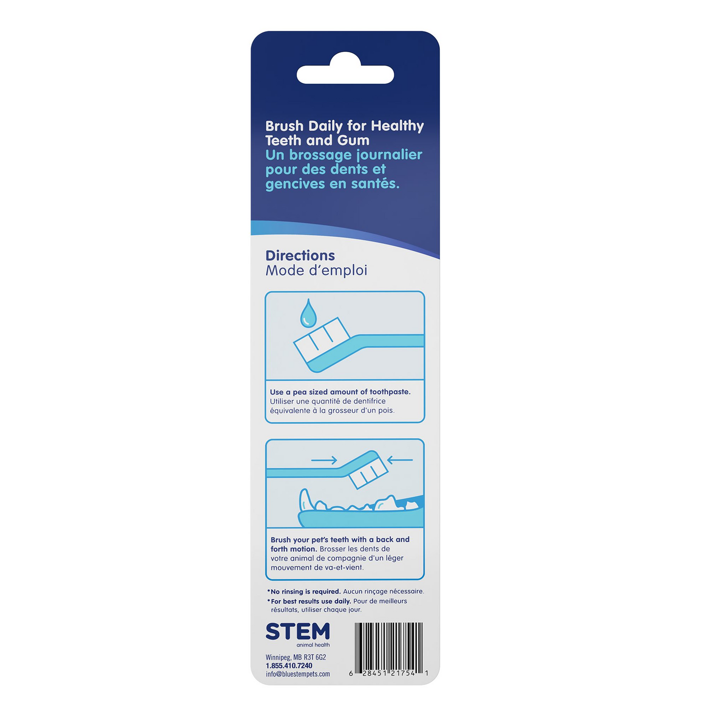 Bluestem - Oral Care Toothbrush and Finger Brushes Set for Dogs and Cats
