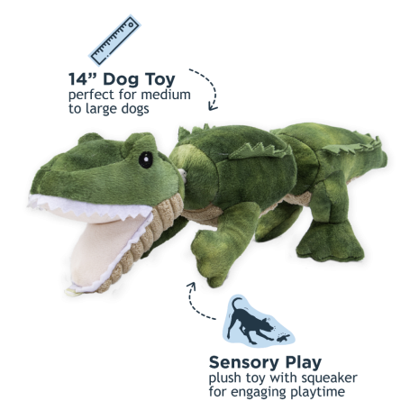 Tall Tails - Jointed Plush Alligator Dog Toy