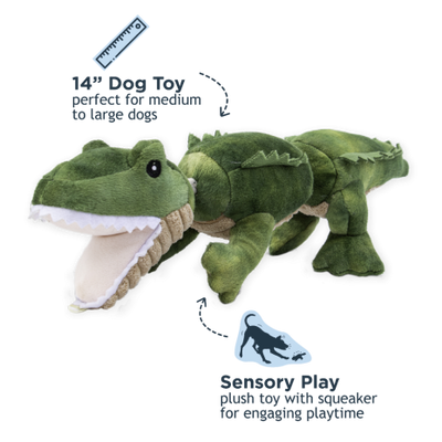 Tall Tails - Jointed Plush Alligator Dog Toy