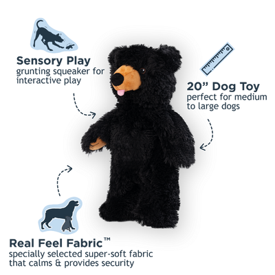 Tall Tails - Stuffless Black Bear Squeaker Dog Toy