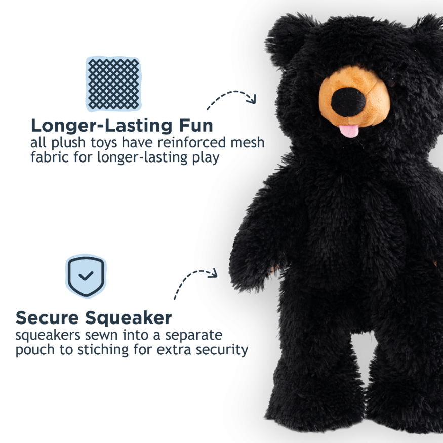 Tall Tails - Stuffless Black Bear Squeaker Dog Toy