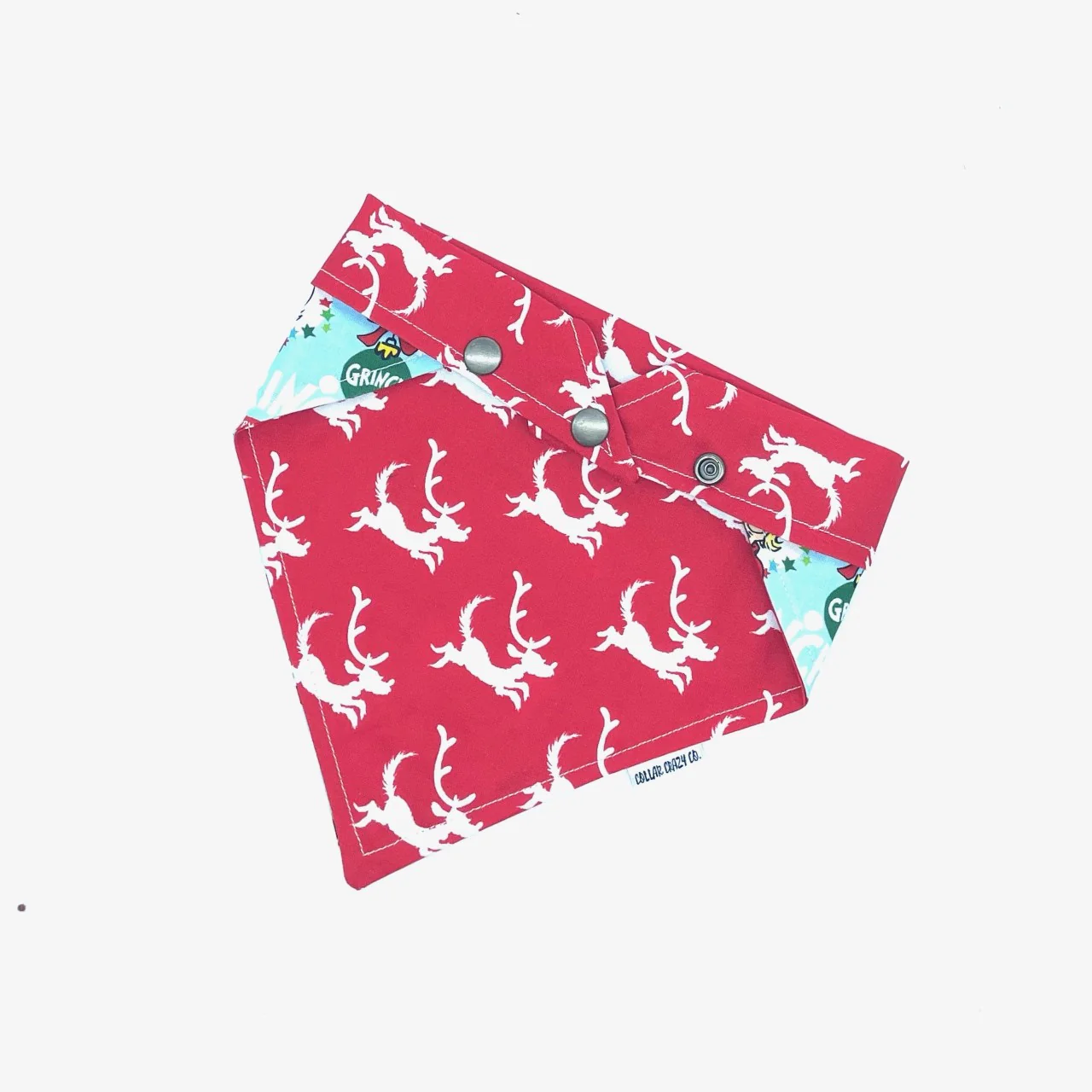 Collar Crazy Co – Grinch 4 Reversible Snap On Bandana