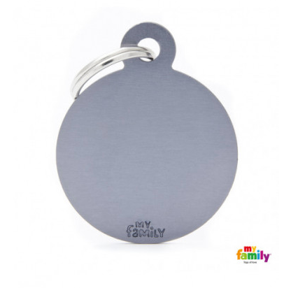 My Family Tags - Grey Aluminum Circle