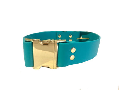 DogDog Goose Biothane Collar - Teal with Brass Buckle