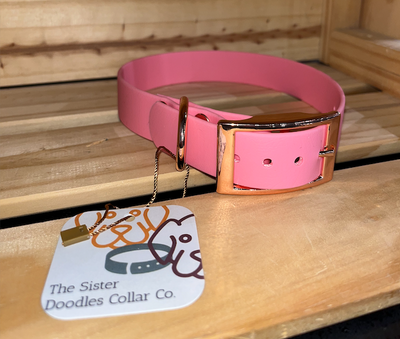 The Sister Doodles Collar Co - Biothane Buckle Collar - Blush with Rose Gold