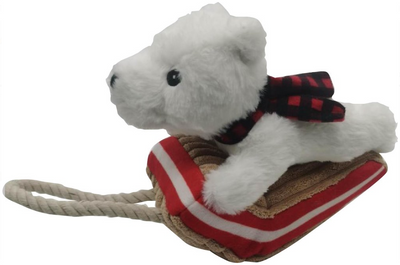 Tall Tails - Polar Bear Sled Tug Red 8"