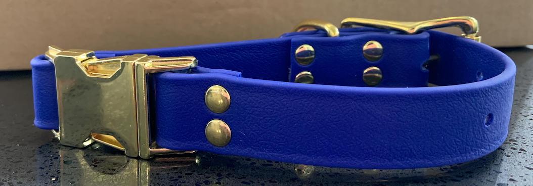 DogDog Goose Biothane Collar - Royal Blue with Brass Buckle