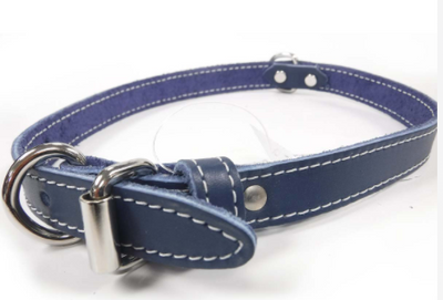 Lacet - Single Leather Collar - Blue