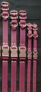 DogDog Goose Biothane Collar - Burgundy with Rose Gold Buckle