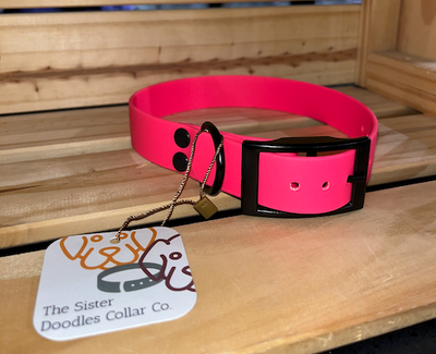 The Sister Doodles Collar Co - Biothane Buckle Collar - Bubblegum with Black