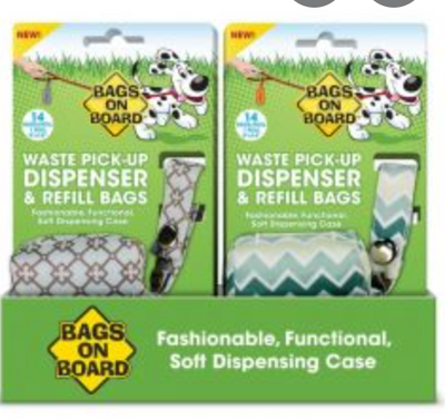 Bags on Board Dog Poop Bags Dispenser with Refill Bags