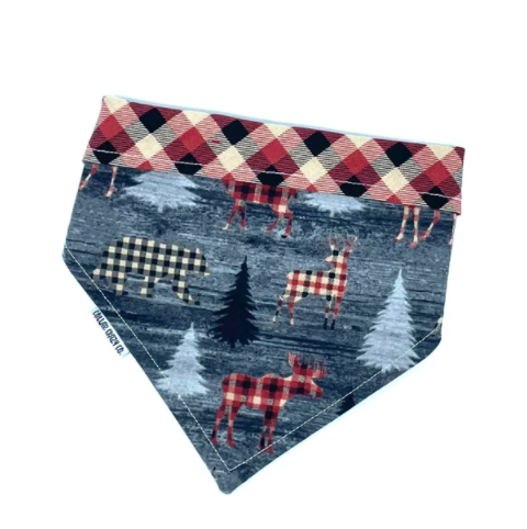 Collar Crazy Co - Old Man Plaid with Deer Bandana