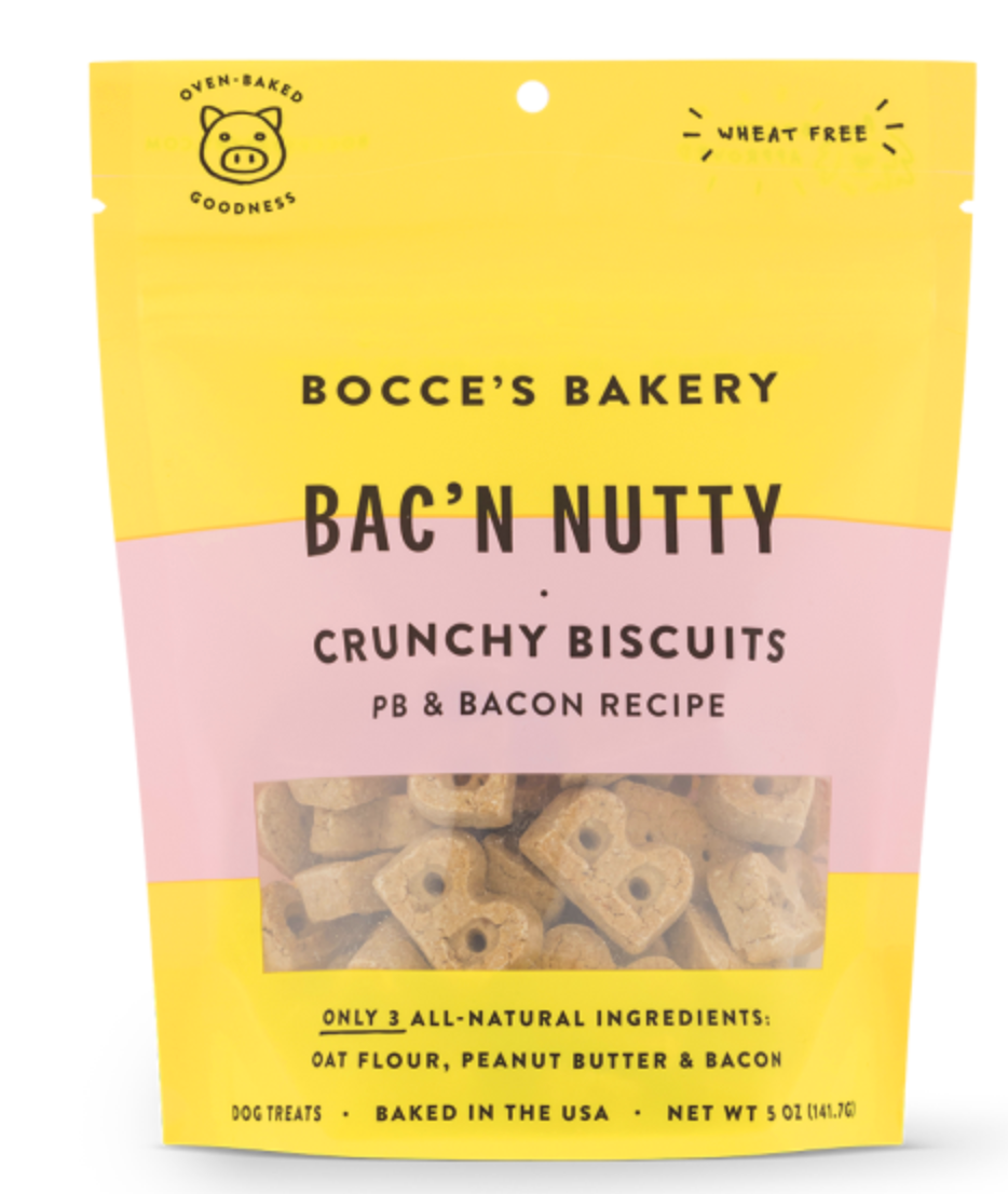 Bocce's Bakery - Bac'n Nutty Crunchy Biscuits - 5oz