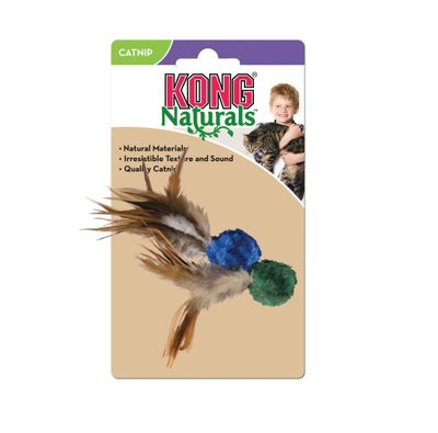 Kong - Cat Toys - Crinkle Ball w/ Feathers