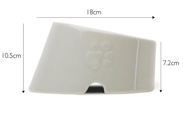 Scruffs Flat Faced Dog Bowl Light Grey Doodle Dogs